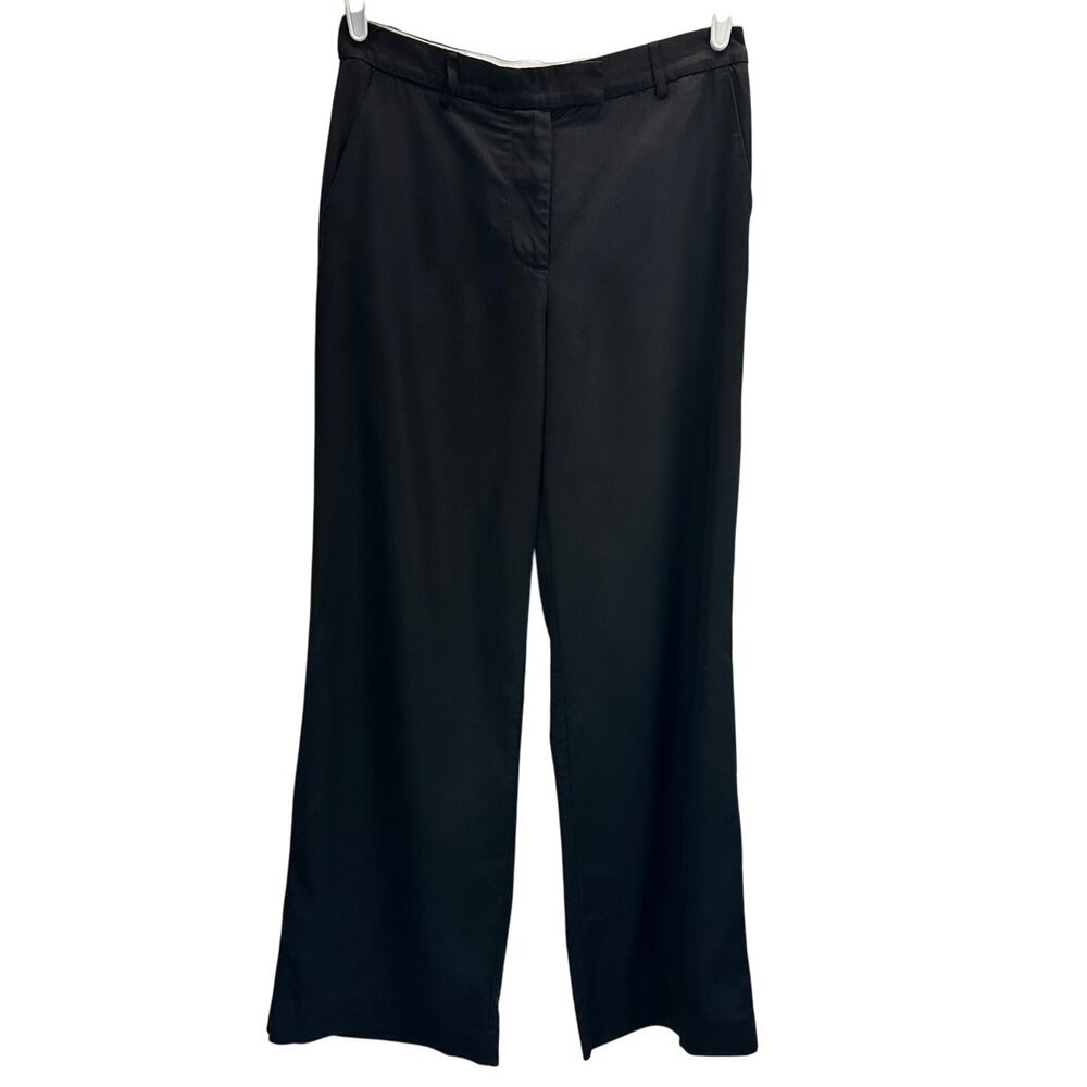 Reformation Wide Leg Flat Front Trouser Pants Black 6 Academia Preppy